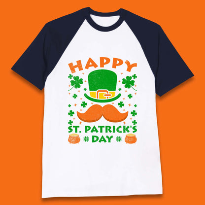 Leprechaun Hat & Ginger Mustache Baseball T-Shirt