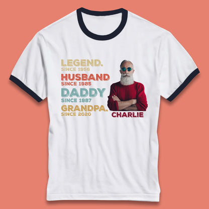 Personalised Legend Husband Daddy Grandpa Ringer T-Shirt