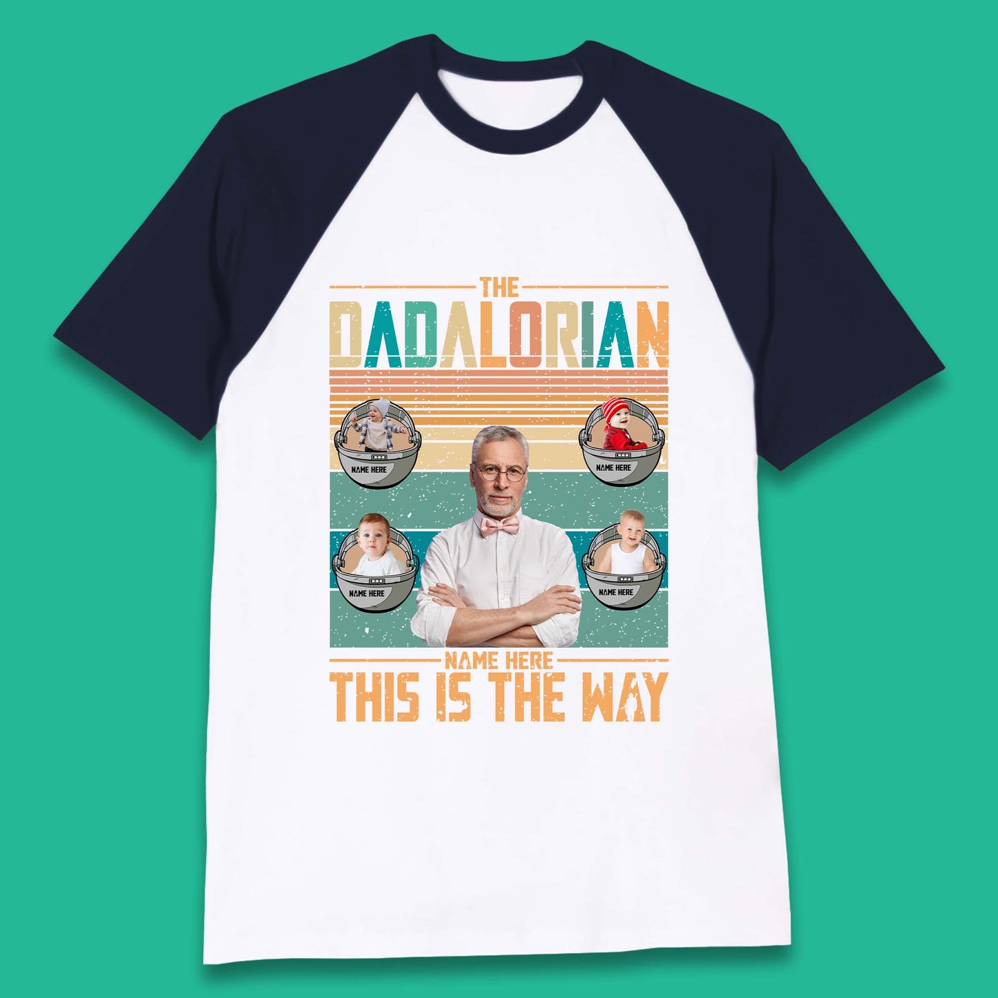 Personalised The Dadalorian Baseball T-Shirt