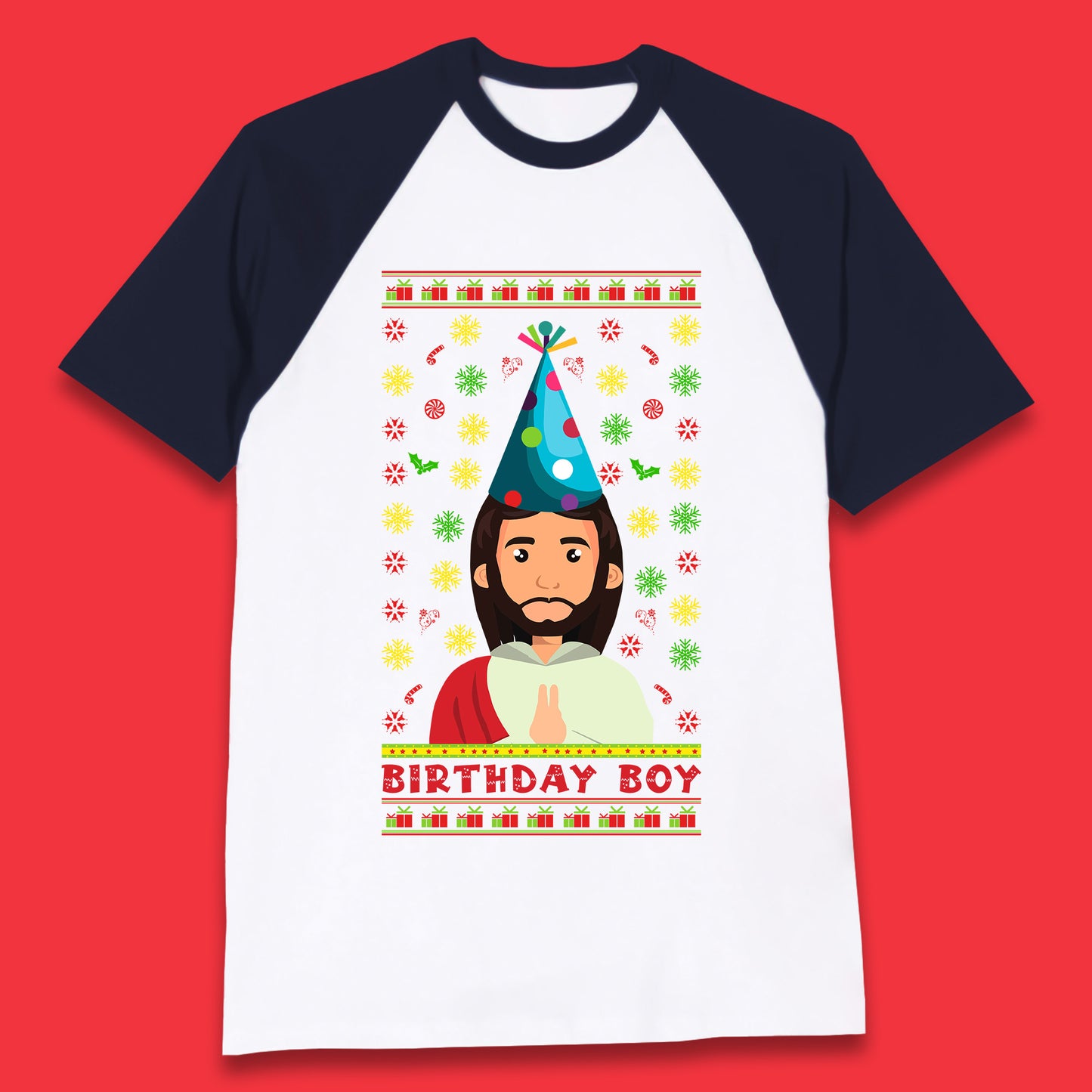 jesus birthday boy christmas baseball t shirt