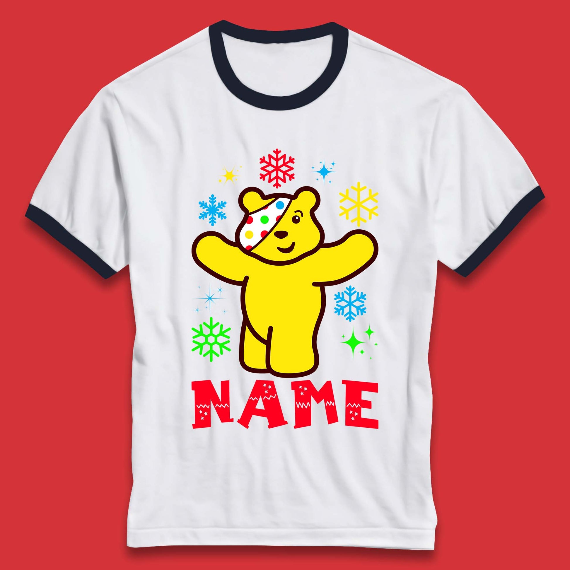 pudsey bear ringer t shirt