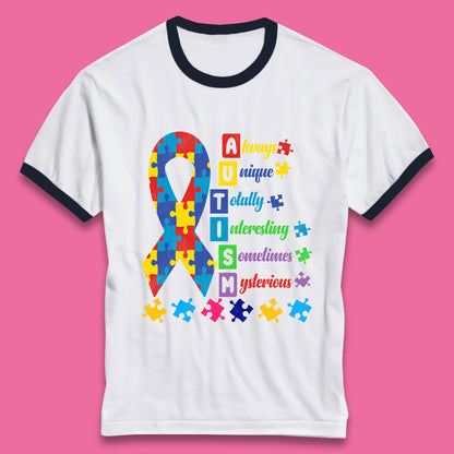 Autism Always Unique Ringer T-Shirt