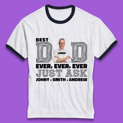 Personalised Best Dad Ever Ringer T-Shirt