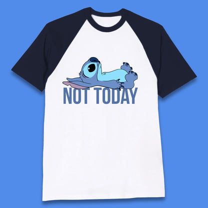 Lazzy Disney Ohana Not Today Laying Ohana Lilo & Stitich Disneyland Cartoon Character Walt Disney Baseball T Shirt