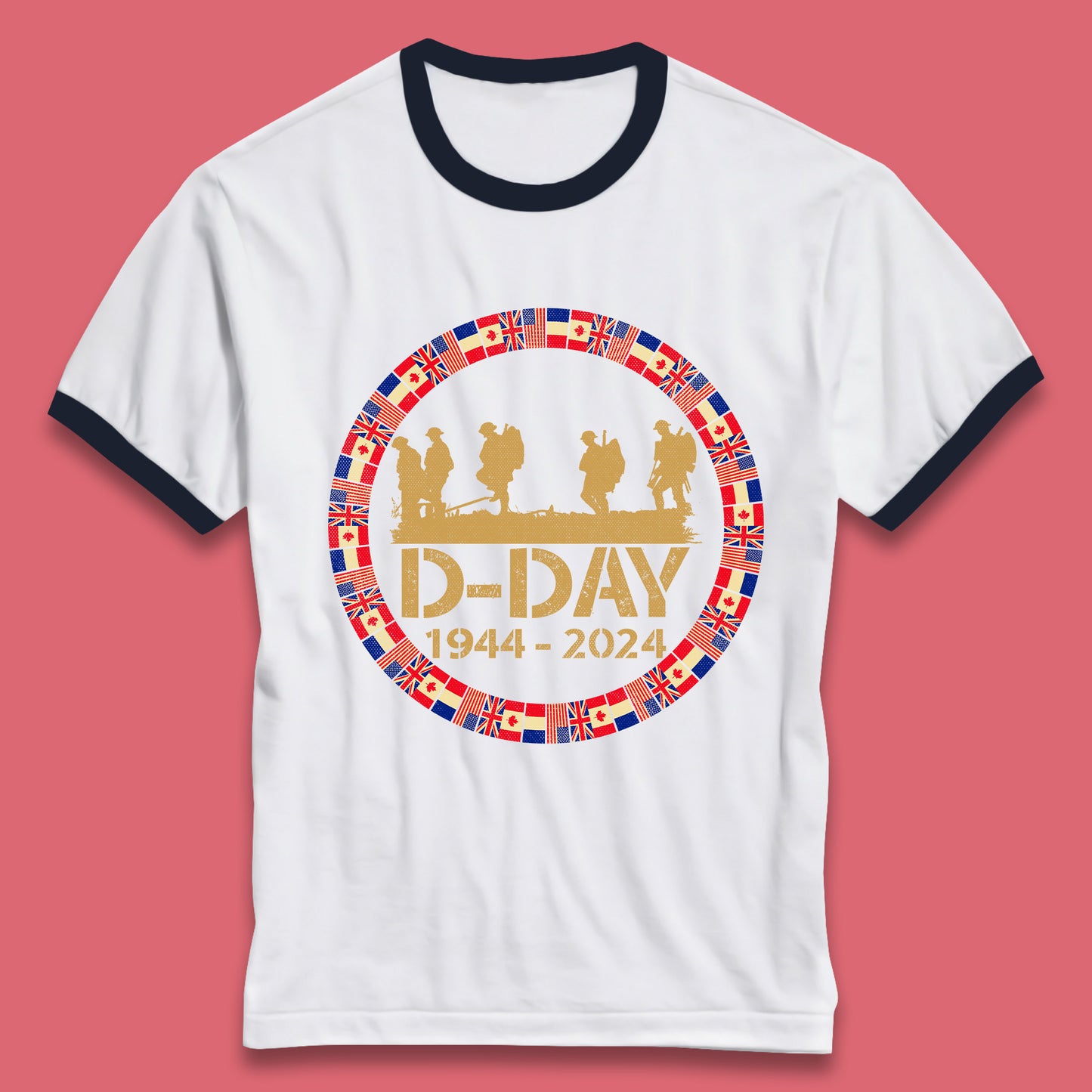 D-Day 1944-2024 Ringer T-Shirt