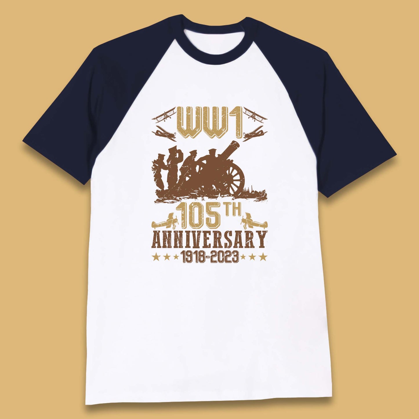 WW1 105th Anniversary 1918-2023 End Of World War I Remembrance Day Baseball T Shirt