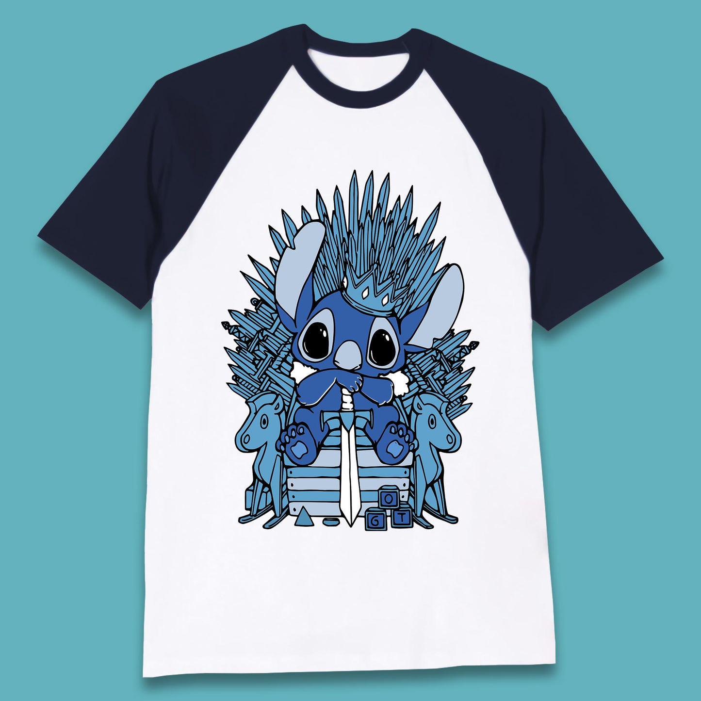 Disney Stitch Game Of Thrones Movie Parody The Throne Lilo And Stitch Baseball T Shirt