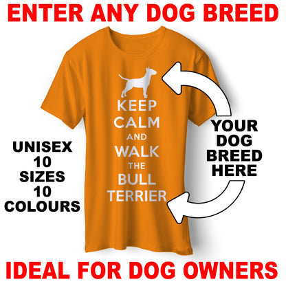 Personalised Keep Calm and Walk The Dog Unisex T-Shirt with any Dog Breed