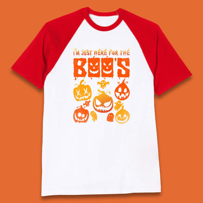 I'm Just Here For The Boos Halloween Funny Pumpkin Ghost Boos Jack-o-lantern Baseball T Shirt