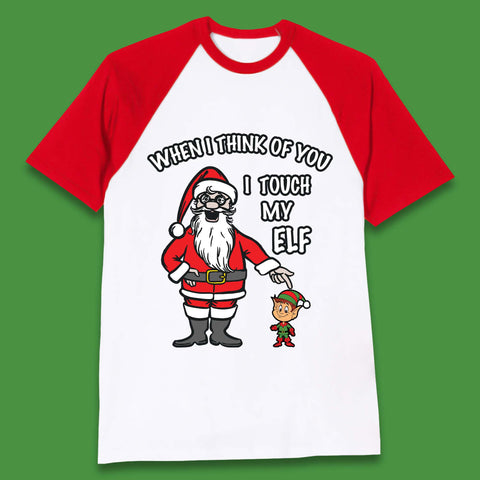 Cheeky Rude Funny Christmas Baseball T-Shirt