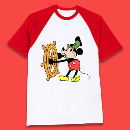 Classic Disney Mickey Mouse Steamboat Willie Disneyland Magic Kingdom Trip Baseball T Shirt