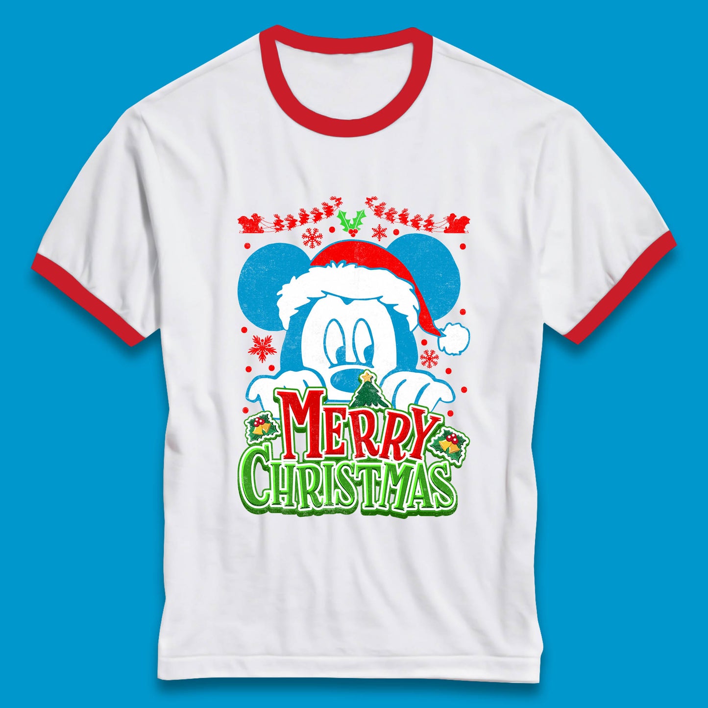 mickey mouse christmas ringer t shirt