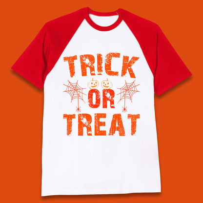 Trick Or Treat Happy Halloween Horror Scary Spooky Season Vibes Baseball T Shirt