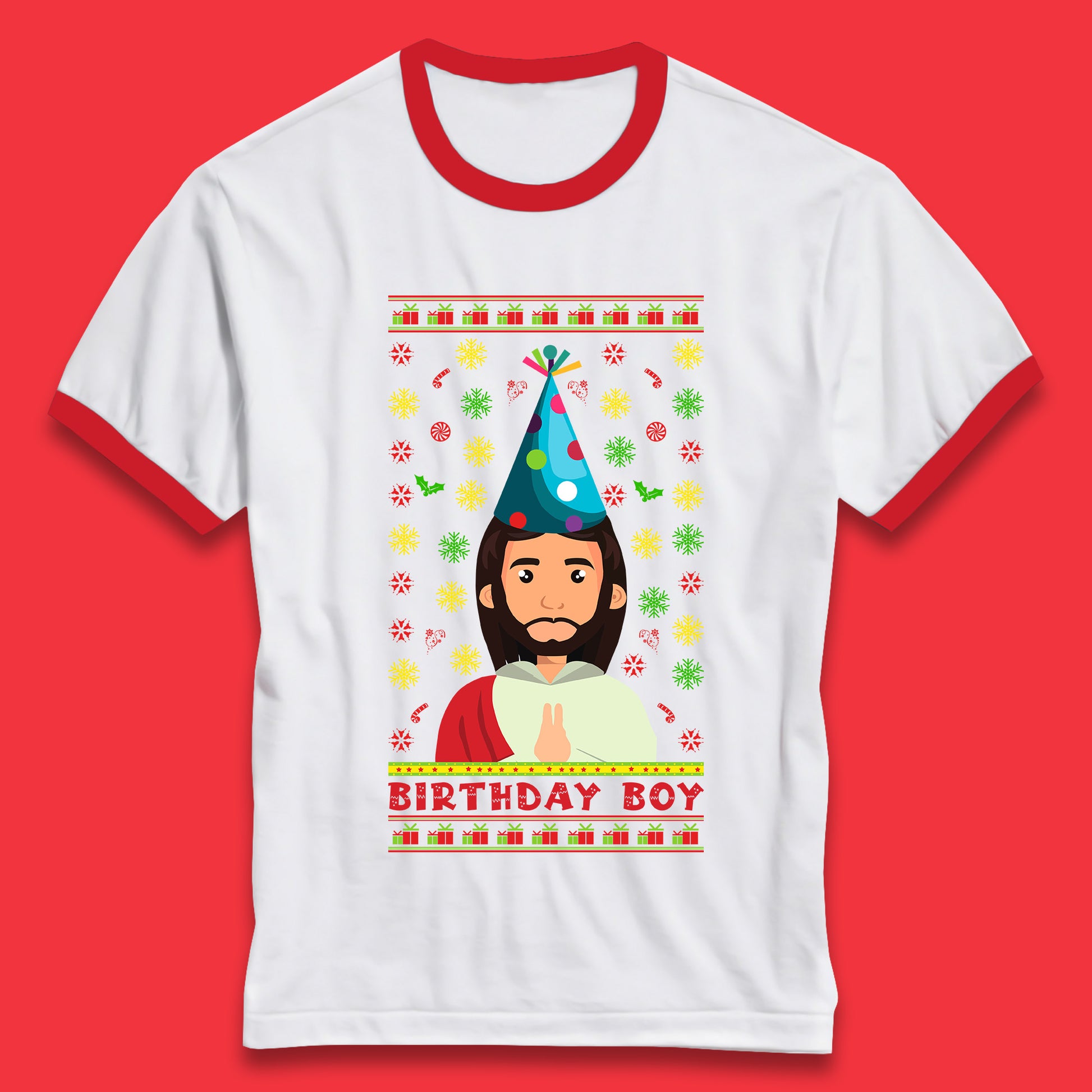 jesus birthday boy christmas ringer t shirt