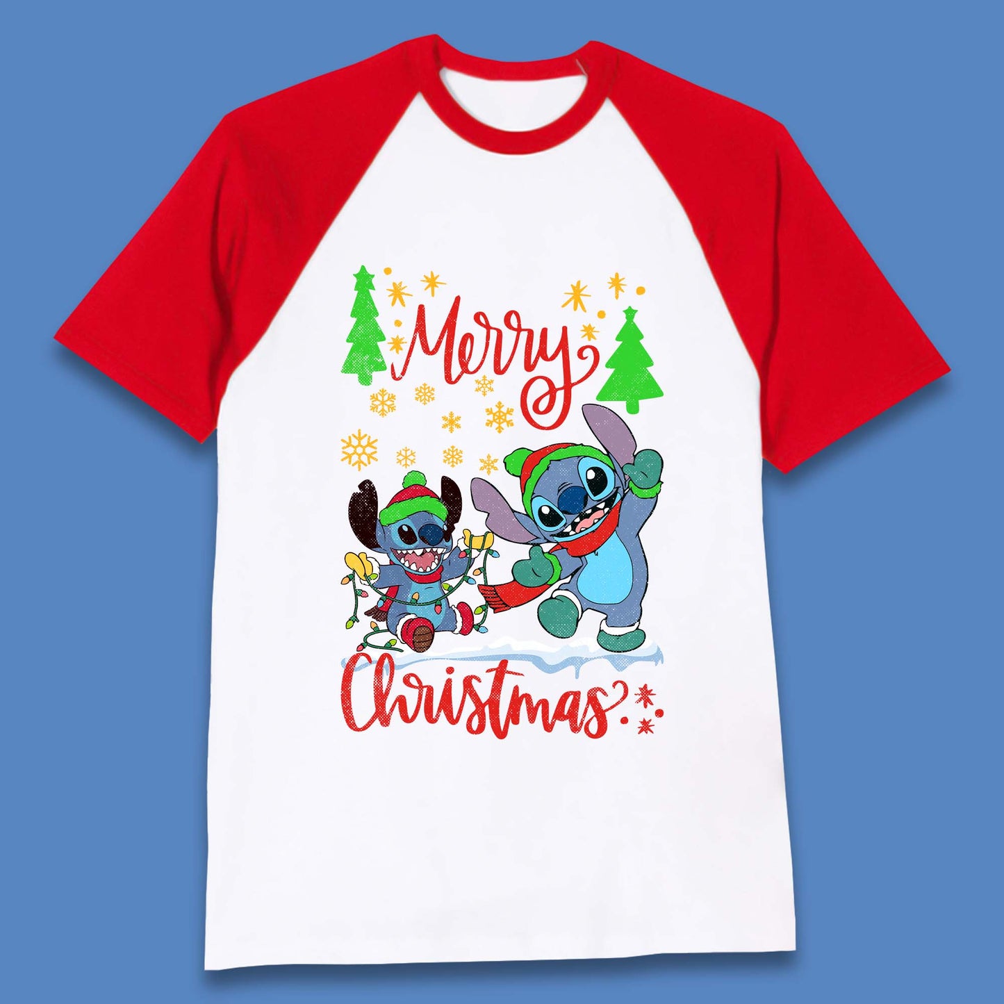 Stitch Squad Christmas Baseball T-Shirt