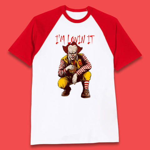 I'm Loven It Pennywise Clown Halloween IT Pennywise Clown Horror Movie Fictional Character Baseball T Shirt