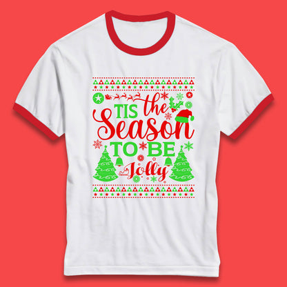 tis the season to be jolly ringer t shirt