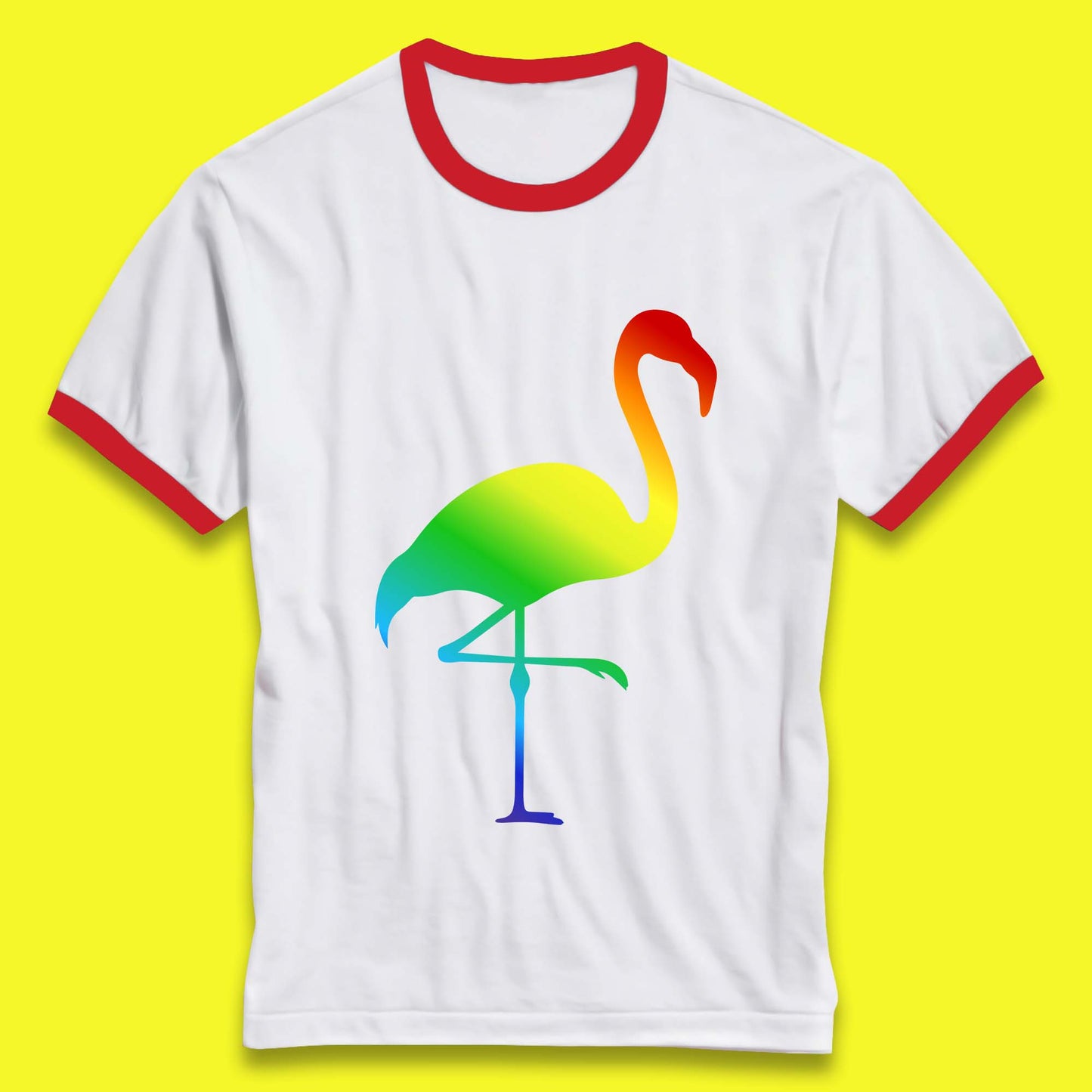 Rainbow Flamingo LGBTQ Gay Rights Pride Parade LGBT Flamingo Lovers Ringer T Shirt