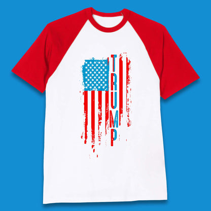 Trump's America USA Flag Patriotic Donald Trump Pro America Election 2024 Baseball T Shirt