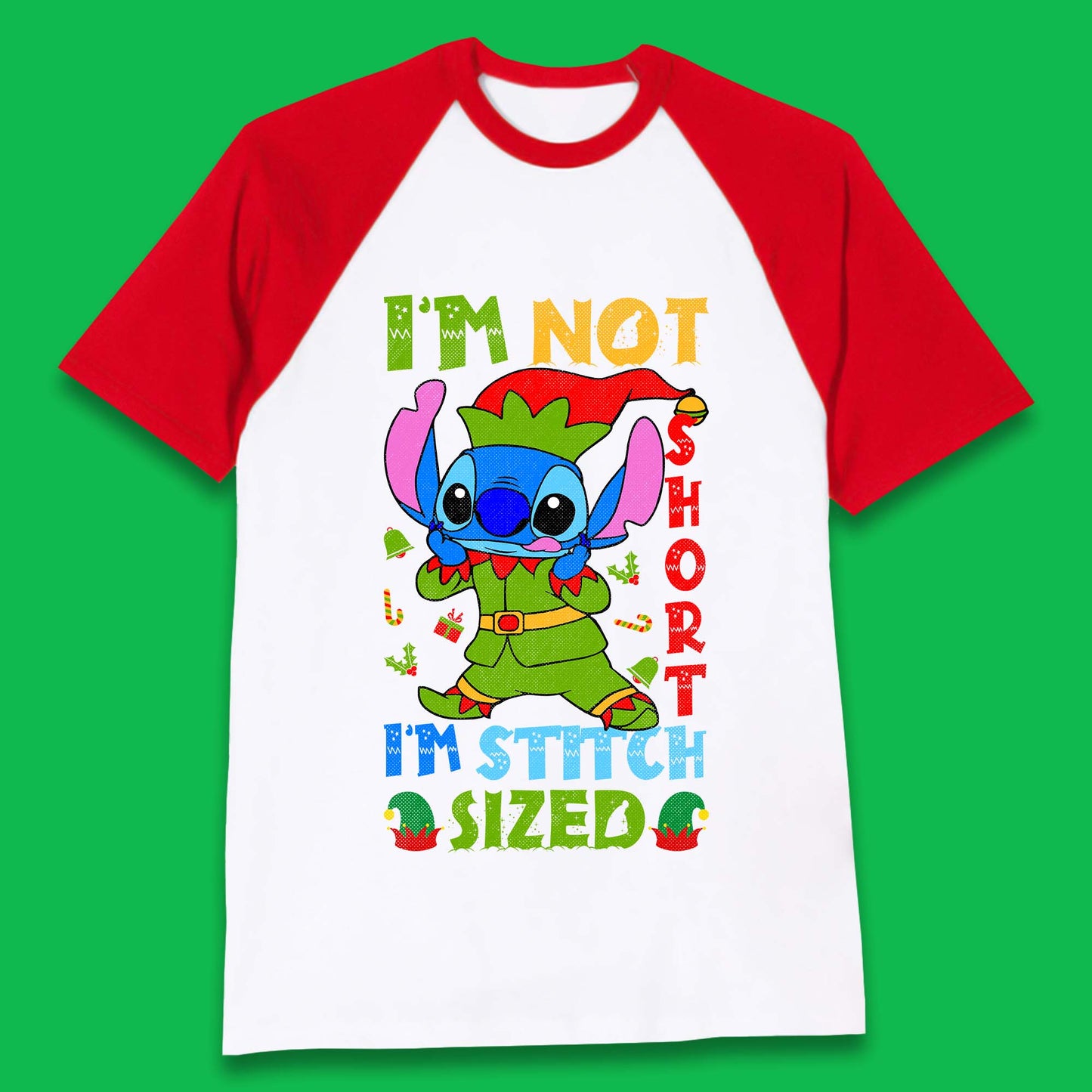 Elf Stitch Christmas Baseball T-Shirt