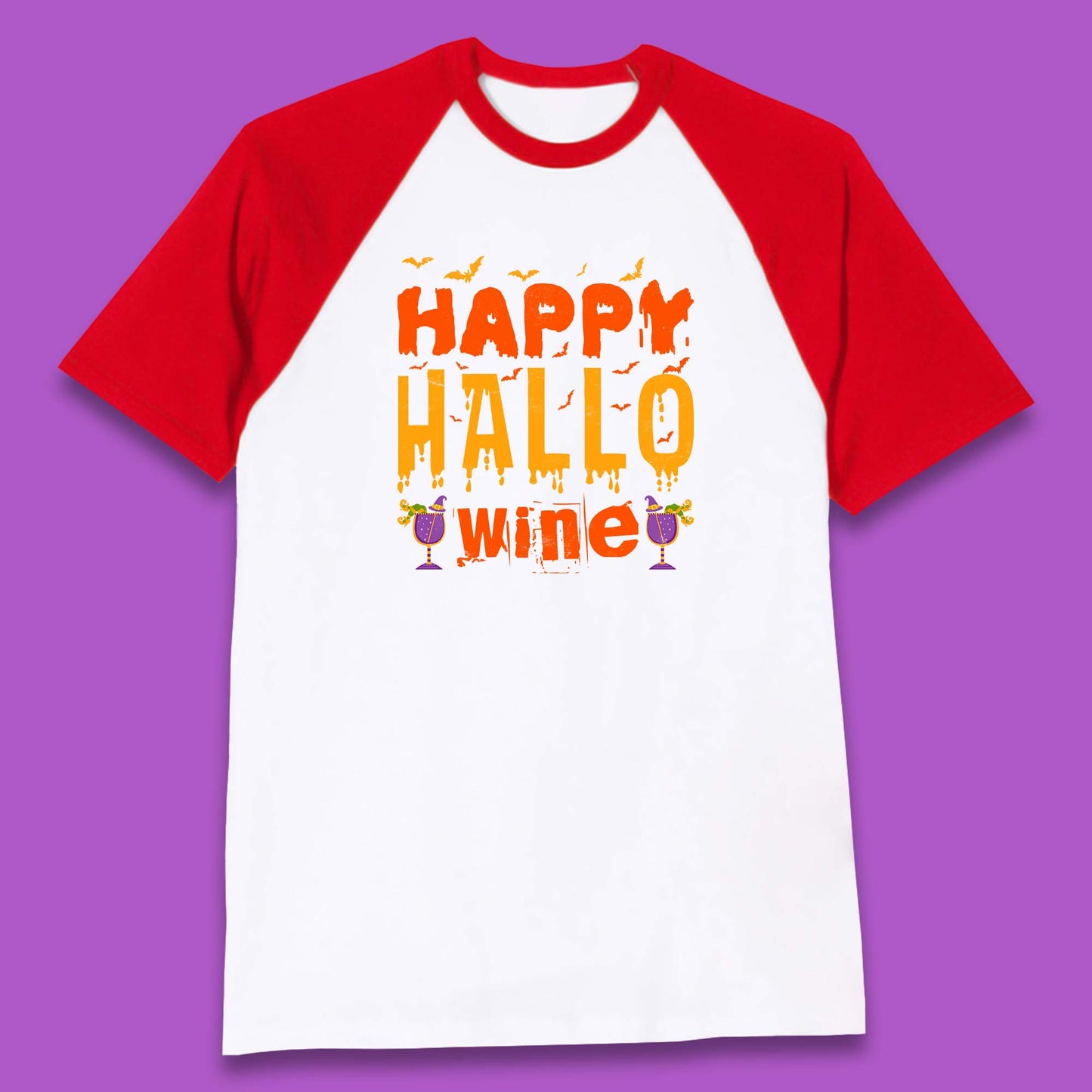 Happy Hallowine Funny Halloween Wine Drinking Party Wine Lover Baseball T Shirt