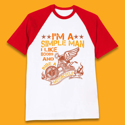 Boobs And Motorcycle Baseball T-Shirt