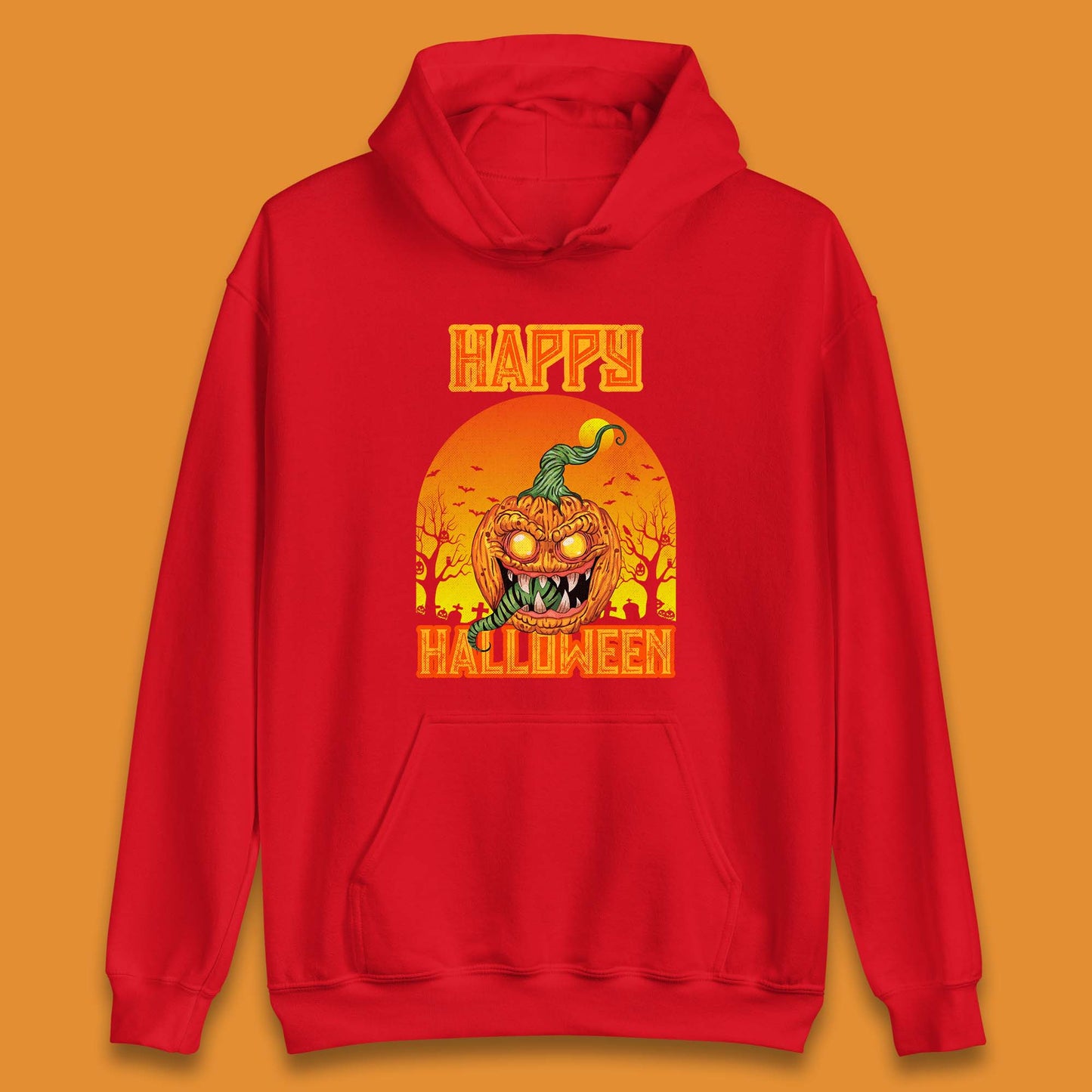 Happy Halloween Zombie Monster Pumpkin Jack-o-lantern Spooky Season Unisex Hoodie