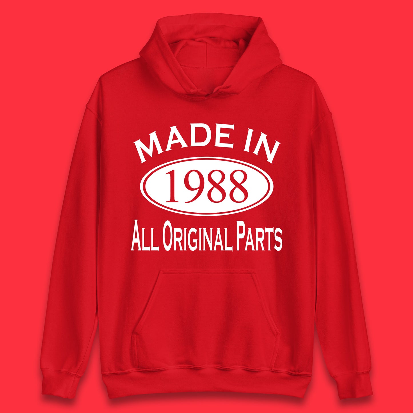 Made In 1988 All Original Parts Vintage Retro 35th Birthday Funny 35 Years Old Birthday Gift Unisex Hoodie