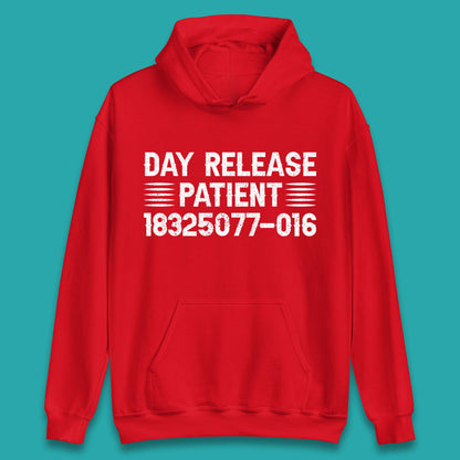 Day Release Patient Psycho Ward Halloween Mental Health Parole Jail Prison Funny Locked Up Unisex Hoodie