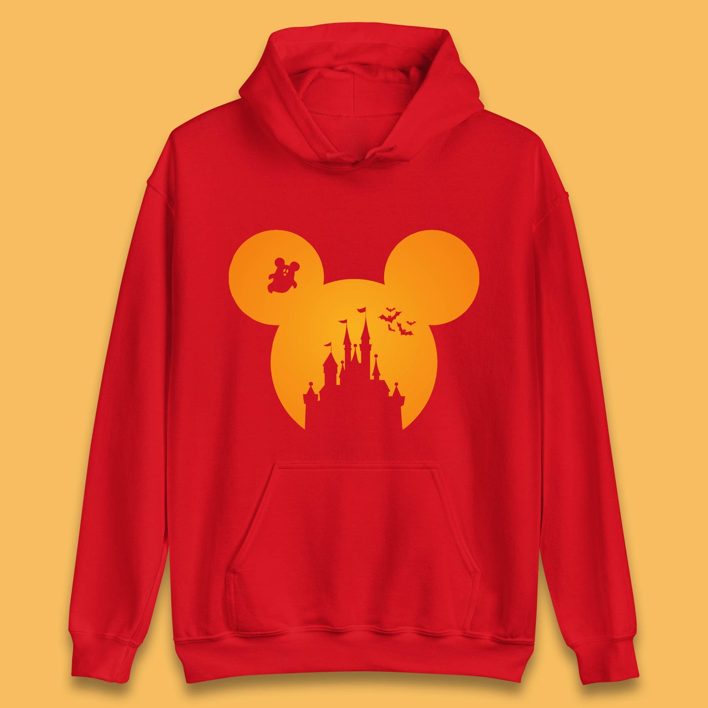 Disney Mickey Mouse Happy Halloween Disney Castle Halloween Scary Boo Flying Bats Unisex Hoodie