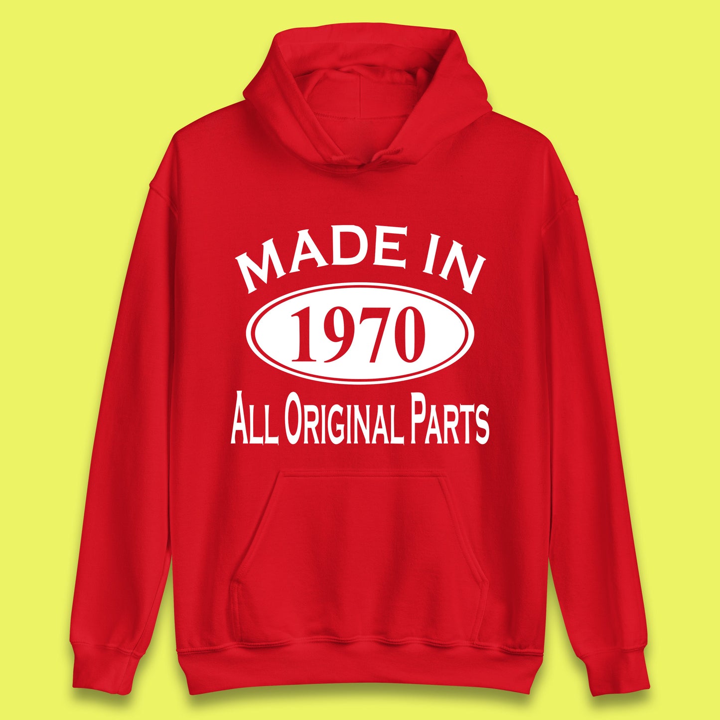 Made In 1970 All Original Parts Vintage Retro 53rd Birthday Funny 53 Years Old Birthday Gift Unisex Hoodie