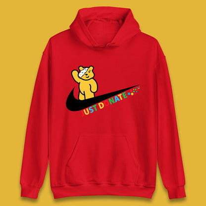 Just Donate Spotty Pudsey Bear Children In Need Fundraising Pudsey Bear Unisex Hoodie