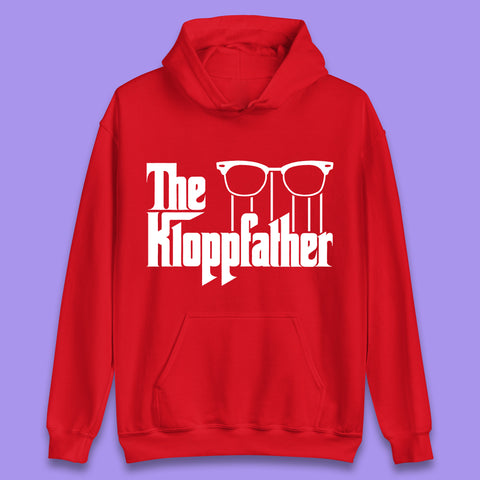 Jurgen Klopp The Kloppfather with Glasses KLOPP Liverpool Funny Glasses Godfather Spoof Unisex Hoodie