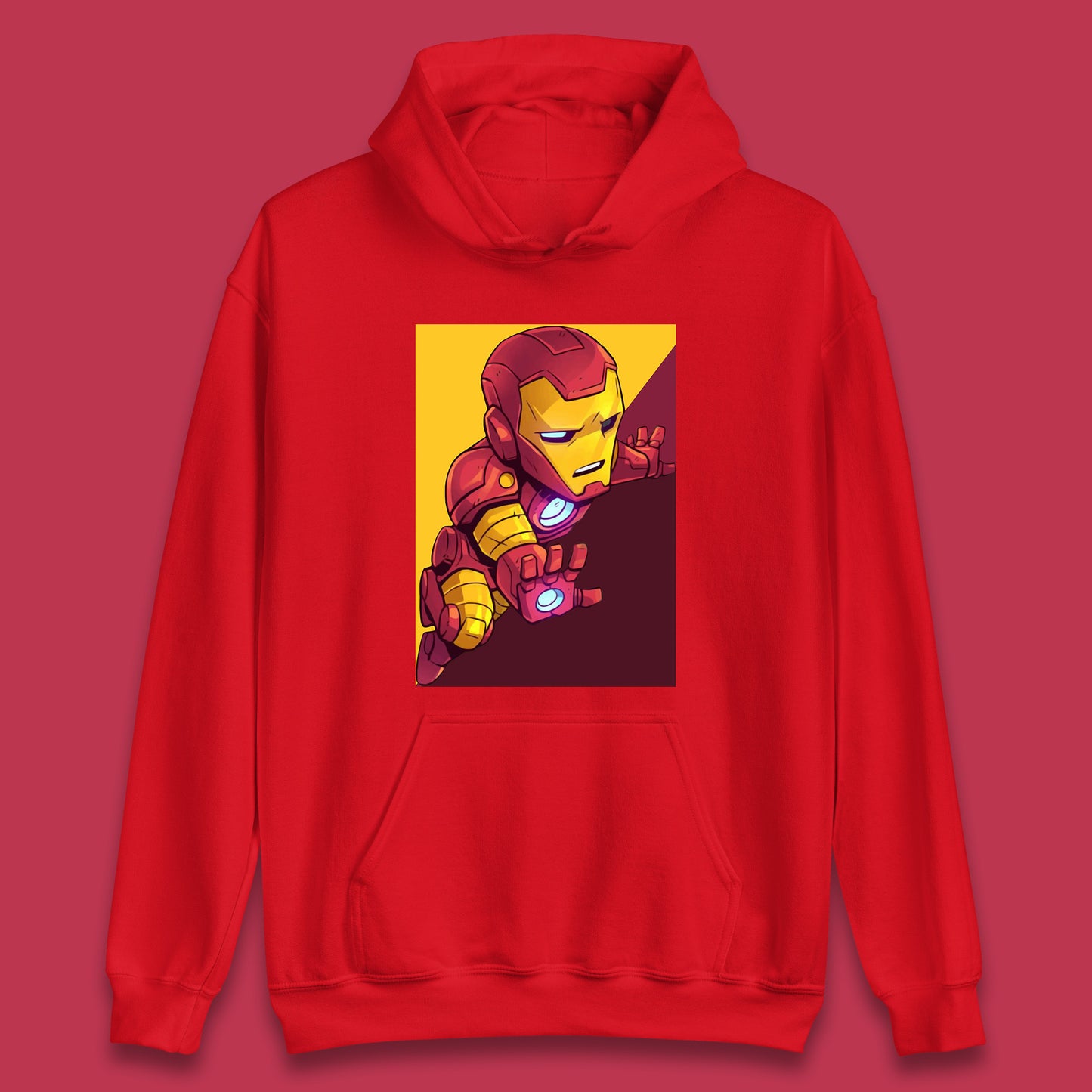 Flying Chibi Iron Man Superhero Marvel Avengers Comic Book Character Iron-Man Marvel Comics Unisex Hoodie