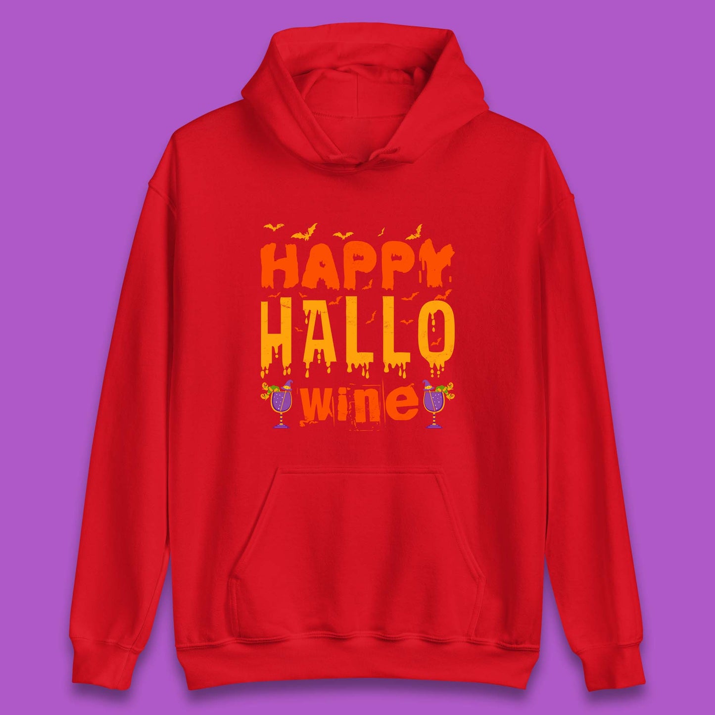 Happy Hallowine Funny Halloween Wine Drinking Party Wine Lover Unisex Hoodie