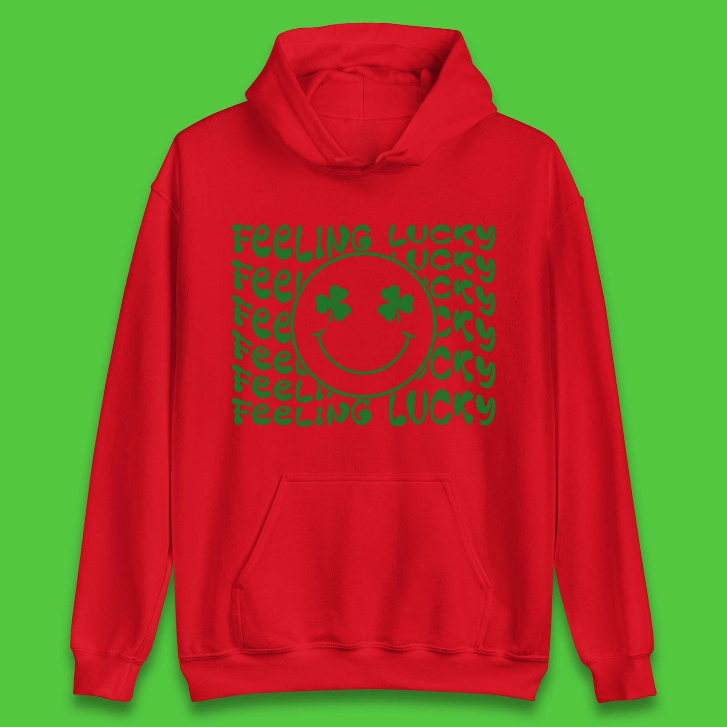 Feeling Lucky Smiley Shamrock Unisex Hoodie