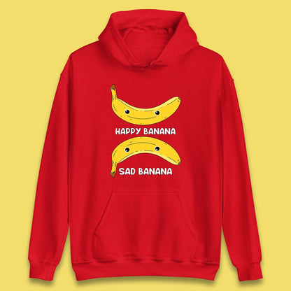 Happy Banana Sad Banana Funny Meme Pun Joke Smiling Face Unisex Hoodie