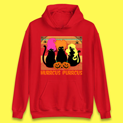 Vintage Halloween Witches Hurrcus Purrucs Scary Cat Horror Pumpkin Faces Hocus Pocus Halloween Costume Unisex Hoodie