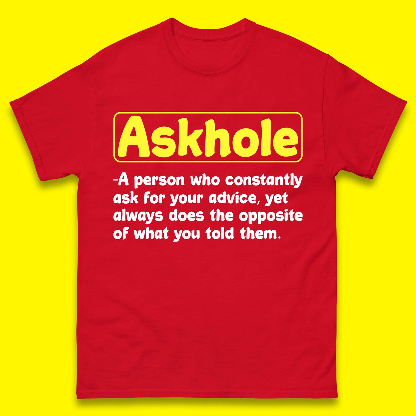 Askhole Funny Meaning Crowdsourced Dictionary Funny Sarcastic Definition Offensive Mens Tee Top