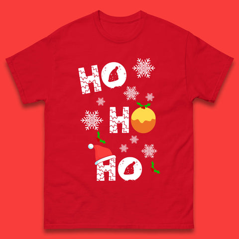 Ho Ho Ho Christmas Santa Hat Happy Christmas Pudding Xmas Festive Mens Tee Top