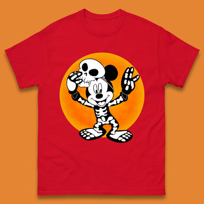 Disney Halloween Mickey Mouse Skelton Costume Disney World Horror Scary Disneyland Trip Mens Tee Top