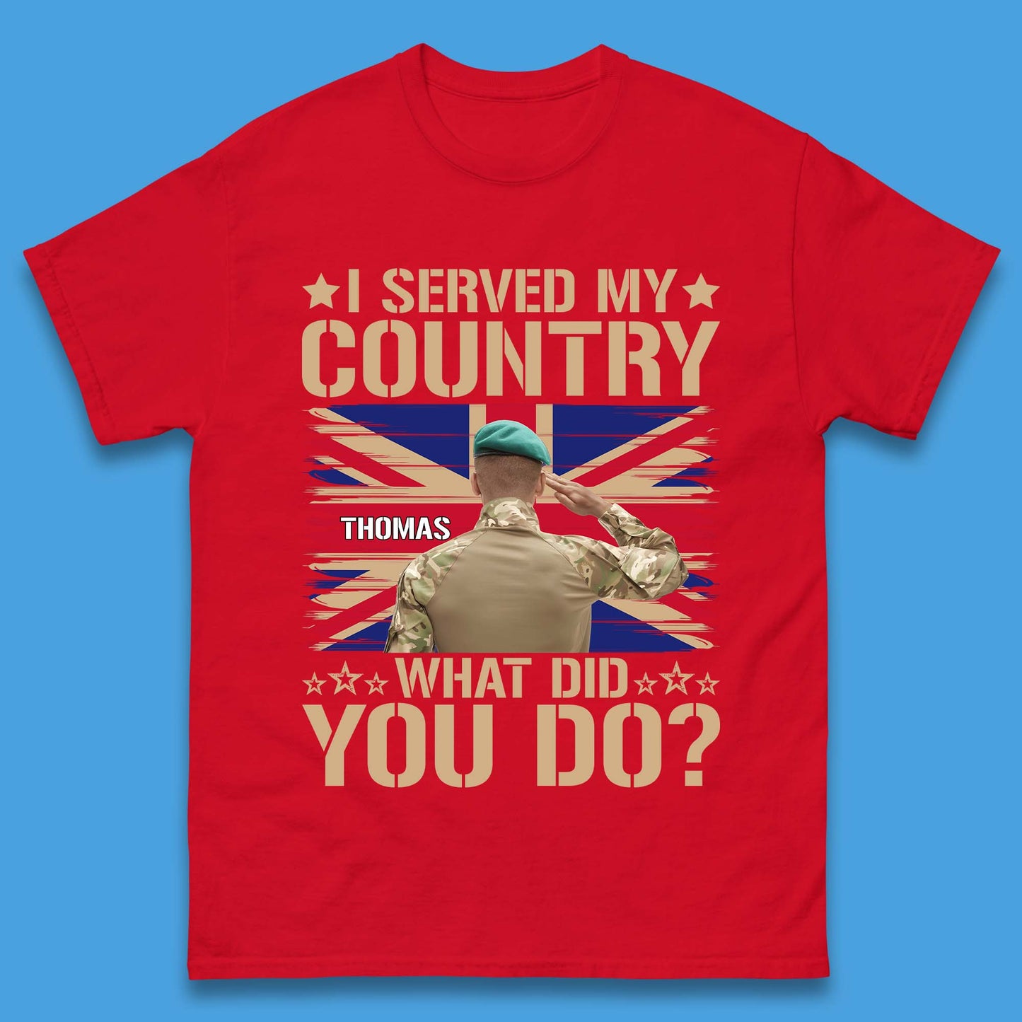 Personalised I Served My Country Mens T-Shirt