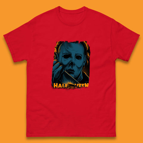 Halloween (1978) Poster Slasher Film Michael Myers Halloween Horror Thriller Movie Character Mens Tee Top