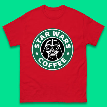 Sci-fi Action Adventure Movie Character Darth Vader Star Wars Coffee Starbucks Coffee Spoof Star Wars 46th Anniversary Mens Tee Top