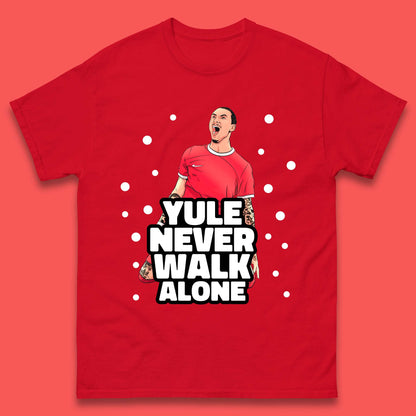 Yule Never Walk Alone Footballer Christmas Mens T-Shirt