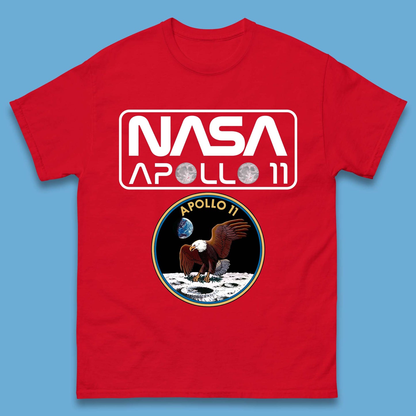 Nasa Apollo 11 First Lunar Landing Moon Rocket Astronomy Mens Tee Top