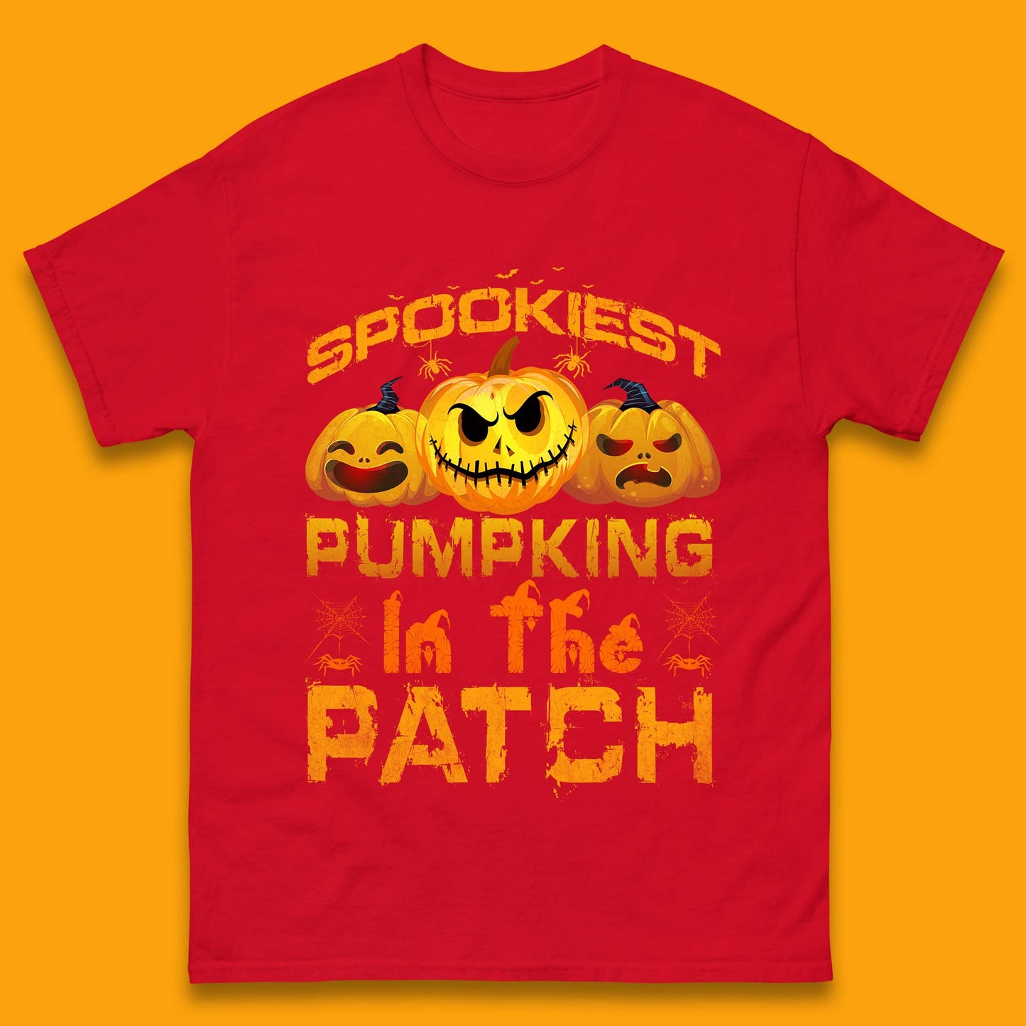 Spookiest Pumpkin In The Patch Spooky Season Happy Halloween Mens Tee Top