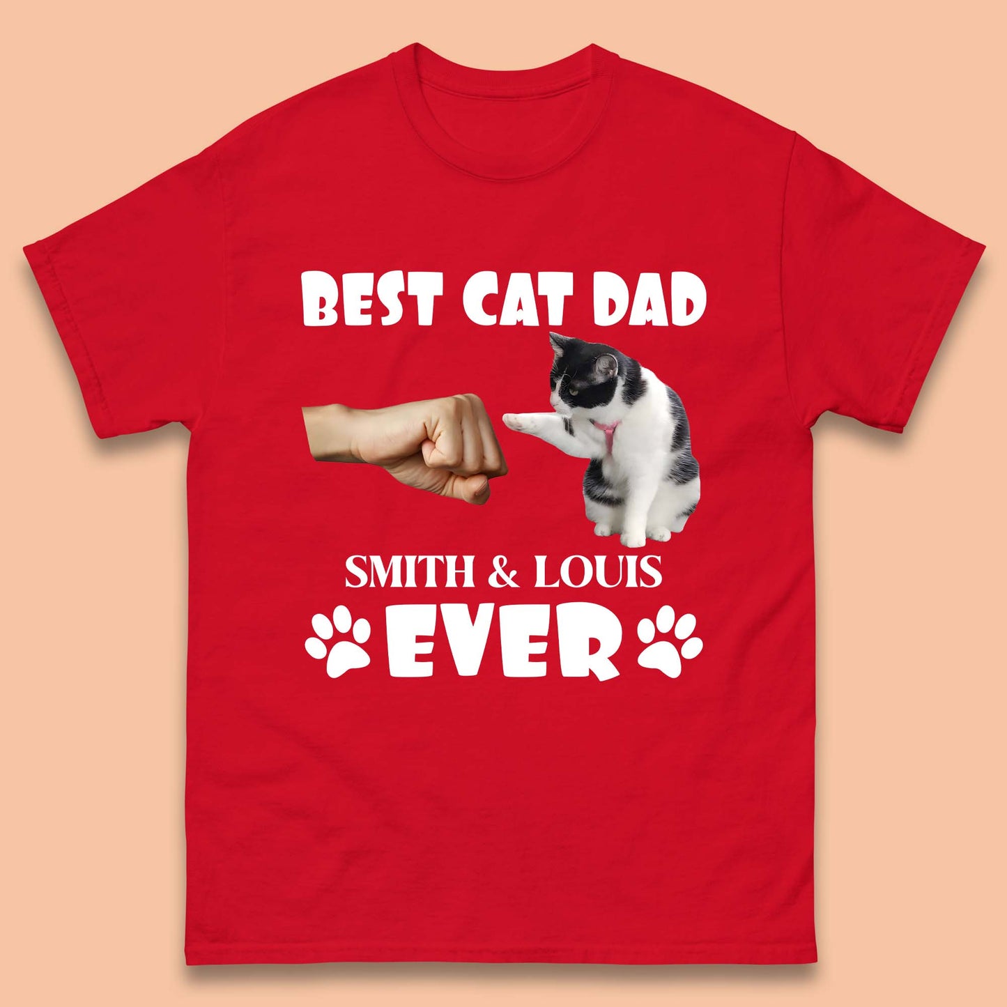 Personalised Best Cat Dad Ever Mens T-Shirt