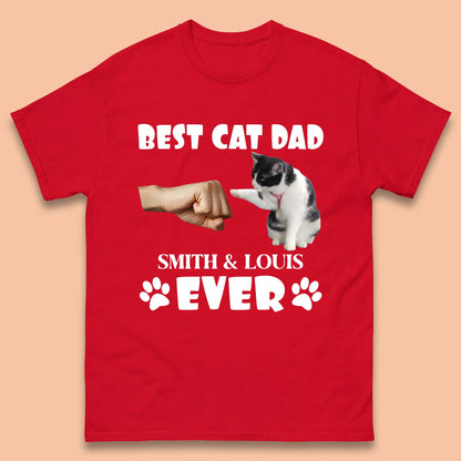 Personalised Best Cat Dad Ever Mens T-Shirt