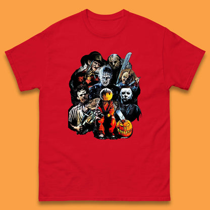 Halloween Horror Movie Characters Friends Halloween Villians Serial Killers Mens Tee Top